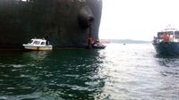 Kapal MV Ever Judger, menabrak pipa milik Pertamina Balikpapan (Abelda Gunawan/Liputan6.com)