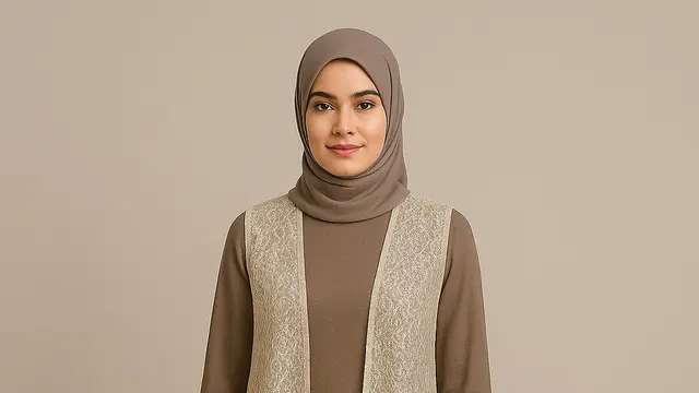 7 Outer Brokat tanpa Lengan untuk Gamis yang Tren di 2025, Praktis dan Hasilnya Mewah