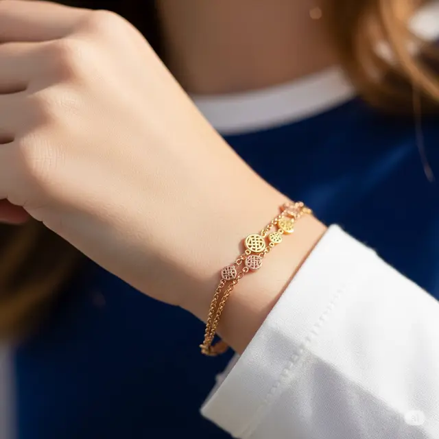 Gelang Kombinasi Rose Gold & Kuning