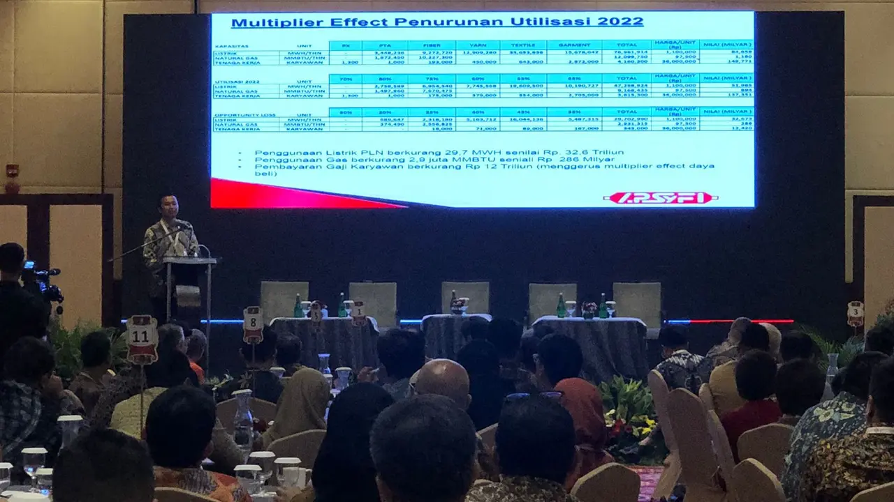 CEO GATHERING dengan tema “TANTANGAN INTERNASIONAL dan DOMESTIK TPT DI TAHUN POLITIK” yang digelar oleh Asosiasi Pertekstilan Indonesia. (Tira/Liputan6.com)