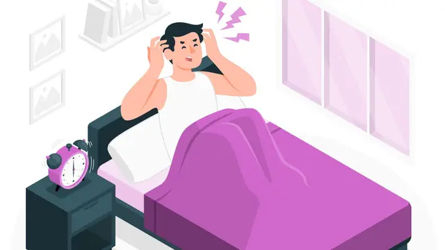 Ilustrasi terbangun dari tidur karena tetangga berisik, bising, gaduh