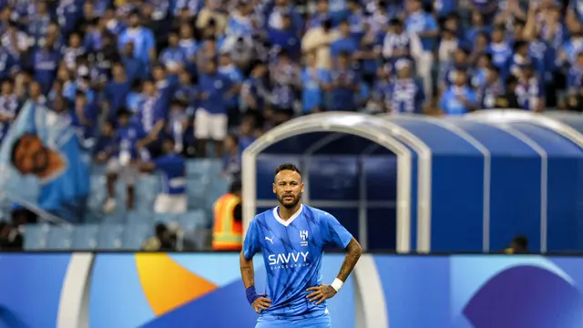 Foto: Momen Murkanya Neymar saat Al-Hilal Ditahan Imbang PFC Navbahor di Laga Grup D Liga Champions Asia 2023 / 2024