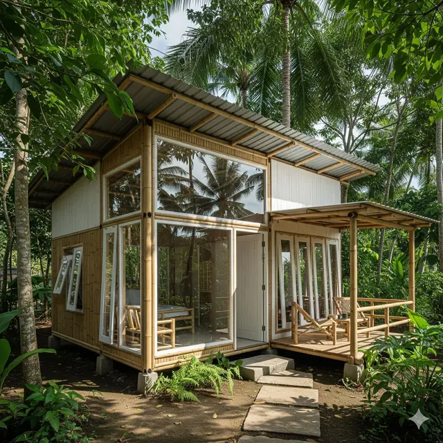 Rumah Bambu Kontemporer yang Sustainable