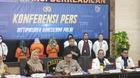 Bareskrim Polri membongkar sindikat prostitusi online alias open BO dengan melibatkan anak di bawah umur. Empat orang ditetapkan sebagai tersangka kasus eksploitasi seksual anak ini. (Foto: Merdeka.com)