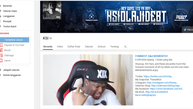 Artis YouTube KSI