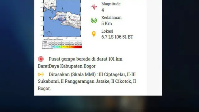 Gempa dangkal yang menggoyang Bogor terasa hingga Jakarta