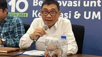 Direktur Utama LPDB-KUMKM Supomo dalam konferensi pers Capaian 10 Tahun Kinerja LPDB-KUMKM KemenKopUKM, di Kementerian Koperasi dan UKM, Jakarta Selatan, Kamis (17/10/2024). (Foto: Liputan6.com/Tira Santia)