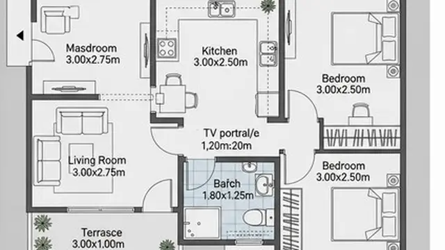 Rumah 9x6 meter (Ilustrasi AI)