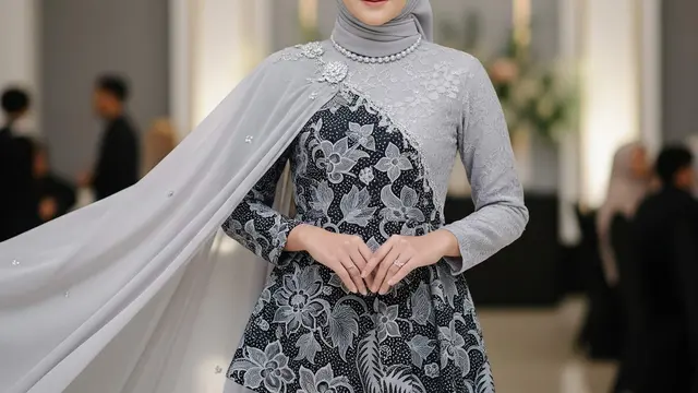 Model Gamis Batik Etnik Asimetris