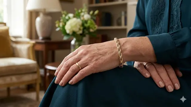 Model Gelang Emas Twist Tiga Warna yang Cocok untuk Wanita 50 Tahun ke Atas