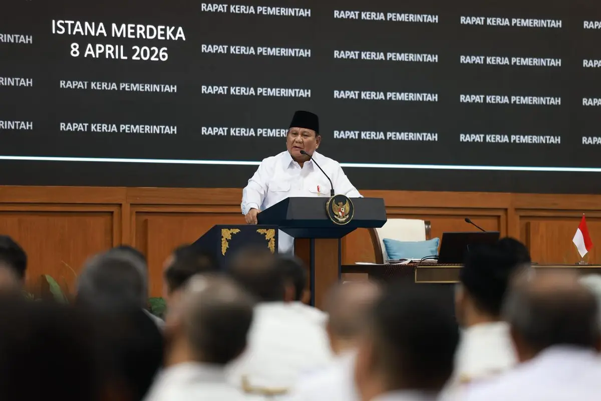 Presiden Prabowo Subianto menggelar taklimat di Istana Merdeka, Jakarta, Rabu (8/4/2026)