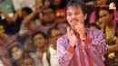 Menpora, Roy Suryo bertepuk tangan melihat Kejuaraan Dunia Sumo yang digelar di Jakarta (Liputan6.com/ Helmi Fithriansyah)