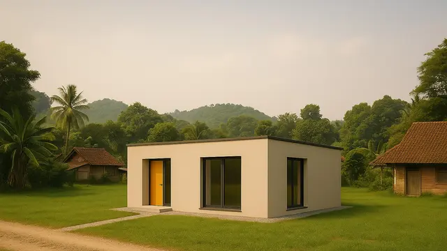 Model Rumah Tembok Minimalis Modern di Desa/ Ilustrasi gambar oleh AI