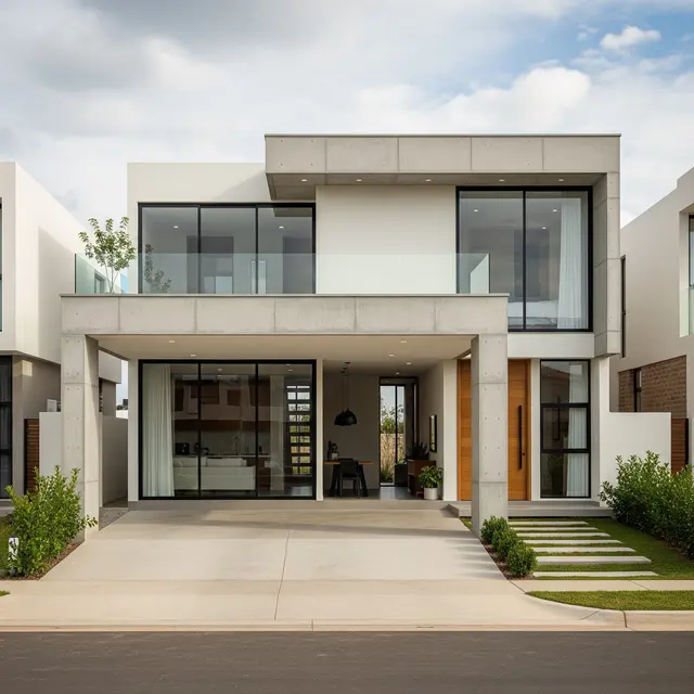 Desain Rumah di Cluster Kecil Ada Carport