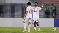 Selebrasi Yakob Sayuri usai mencetak gol ke gawang Kuala Lumpur City FC di Final AFC Cup 2022 Zona ASEAN. Gol tersebut terpilih sebagai gol terbaik AFC Cup 2022. (istimewa)
