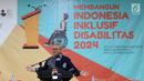 Ketua KPU, Arief Budiman saat membuka debat tim sukses Capres/Cawapres di Jakarta, Kamis (28/2). Debat diselenggarakan Pokja Implementasi UU Penyandang Disabilitas, bertema Membangun Indonesia Inklusif Disabilitas 2024. (Liputan6.com/Helmi Fithriansyah)