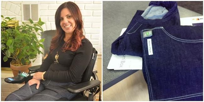 Heidi dan jeans hasil karyanya. | Foto: copyright elitedaily.com