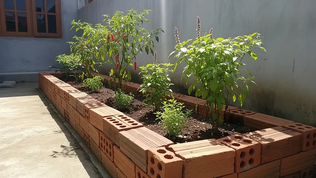 Barang Bekas yang Bisa Jadi Pembatas Bedeng Kebun Model Batu Bata Sisa Bangunan