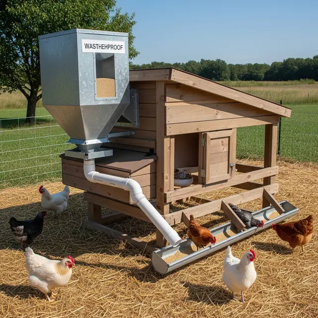 Desain Kandang Ayam dengan Sistem Pakan Otomatis Tanpa Listrik