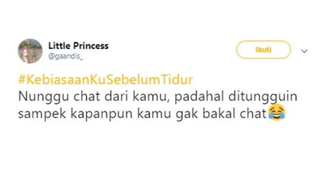 Cuitan kocak (Sumber: Twitter/gaandis_)