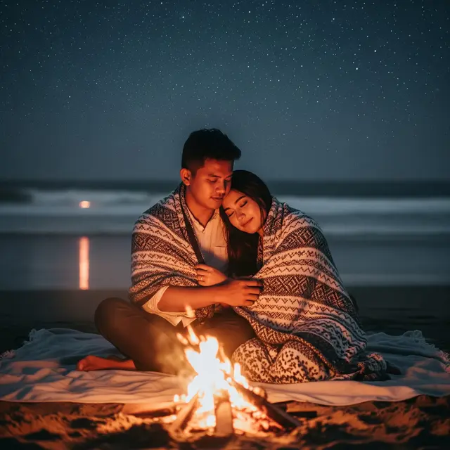 Prompt Gemini AI di Pantai bersama Pasangan/ Ilustrasi AI