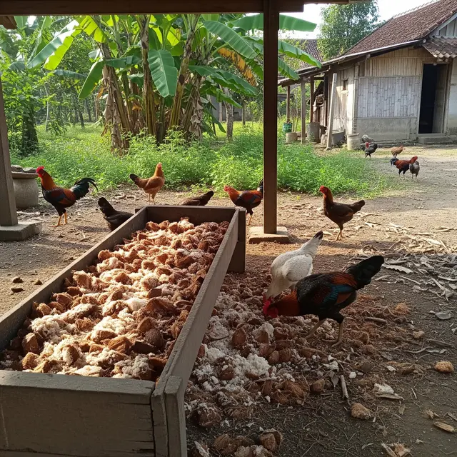 Cara Membuat Pakan Ayam Fermentasi dari Ampas Kelapa
