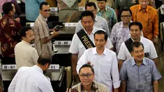Jokowi-JK menghadiri gladi resik pelantikan presiden dan wakil presiden di gedung MPR/DPR, Jakarta, (19/10/14). (Liputan6.com/Johan Tallo)
