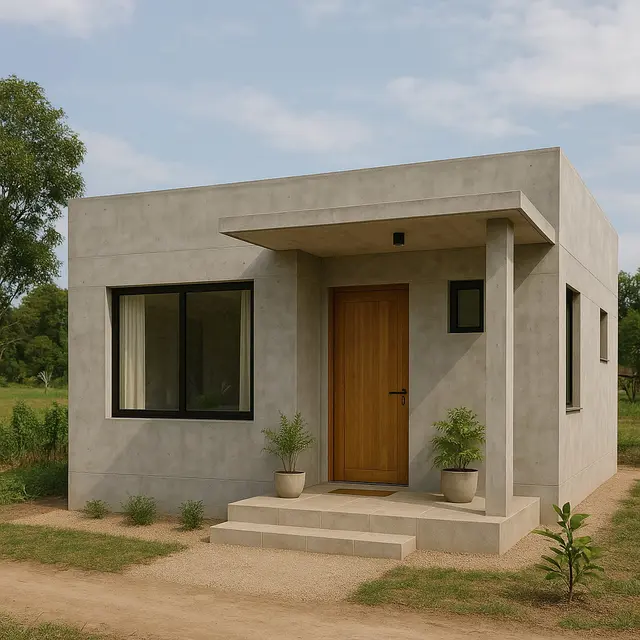Desain Rumah Beton Tembok Sederhana 6x9 di Desa (Image by ChatGPT)