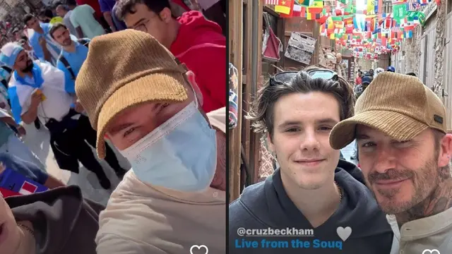 David Beckham nonton Piala Dunia 2022. (Instagram/ davidbeckham)