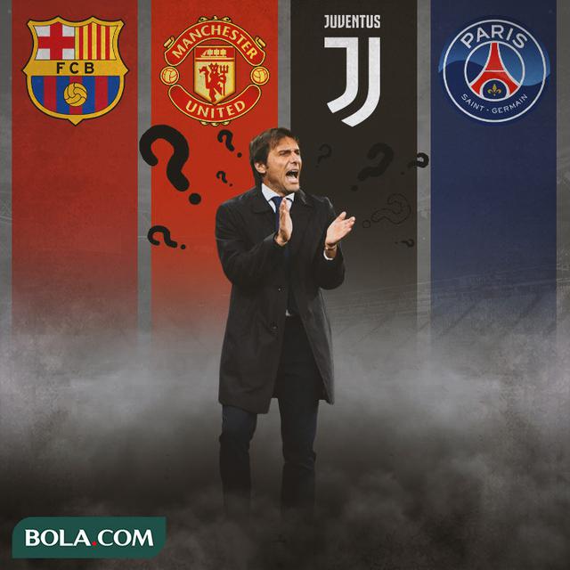 Ilustrasi - Antonio Conte: Barcelona, Manchester United, Juventus, PSG
