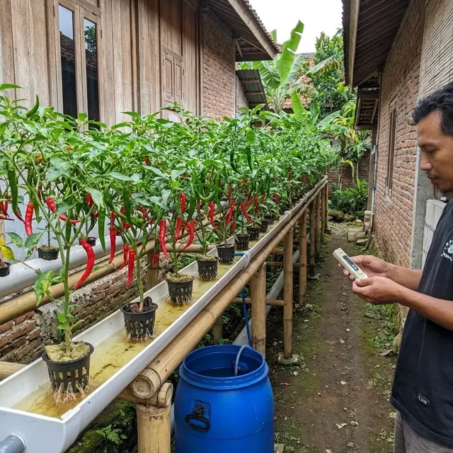 Ide Kebun Cabai Di Talang Air PVC Sistem Memanjang