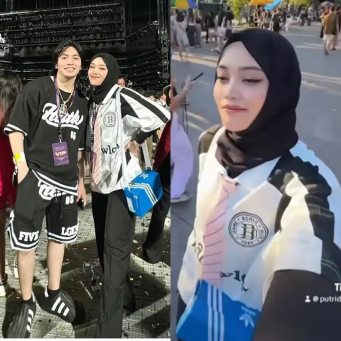 Gaya Putri Delina Nonton Konser Bruno Mars