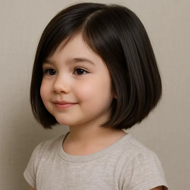Model Rambut Bob A-Line Anak Perempuan