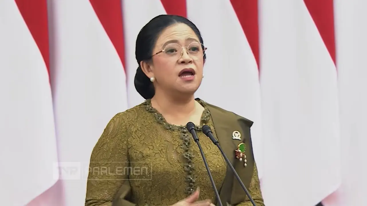 Ketua DPR RI Puan Maharani saat membuka Masa Persidangan I Tahun Sidang 2026-2027 DPR RI di Kompleks Parlemen, Senayan, Jakarta, Jumat (14/8/2026). (Dok. Tangkapan Layar YouTube DPR)
