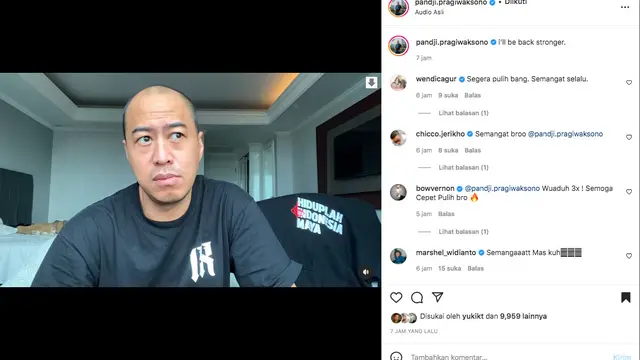 Pandji Pragiwaksono Umumkan Positiv Covid-19 untuk Ketiga Kalinya