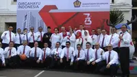 Menteri Keuangan Sri Mulyani Indrawati mengikuti upacara Peringatan Hari Kemerdekaan 17 Agustus 2018 di Kompleks Kementerian Keuangan, Jakarta. Foto: Merdeka.com/Anggun P Situmorang
