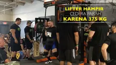Video lifter bernama Tee Cummins hampir cedera parah usai angkat beban 375 kilogram.
