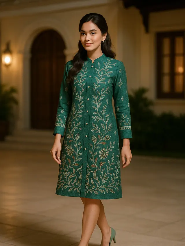 Model Tunik Batik Kancing Depan Terbaru