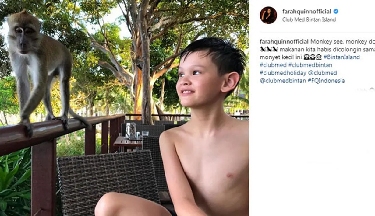 Farah Quinn mempunyai putra berwajah tampan yang diberi nama Armand Fauzan. (foto: instagram.com/farahquinnofficial)
