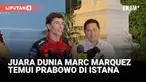 Pembalap MotoGP dari Ducati Lenovo, Marc Marquez menemui Presiden Prabowo Subianto di Istana Kepresidenan Jakarta, Selasa (30/9/2025). Dia menemui Prabowo beberapa hari sebelum melakoni balapan di Sirkuit Mandalika, Nusa Tenggara Barat (NTB) pada 3-5...