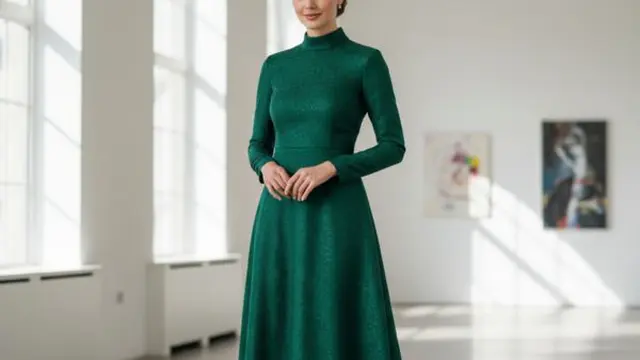 Desain Gaun Brokat Sederhana Tanpa Aksen Payet/ Ilustrasi Gemini AI