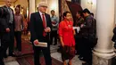 Tiba di Kemenlu, Menlu Jerman Frank Walter Steinmeir menggelar pembicaraan secara tertutup dengan Menteri Luar Negeri Retno LP Marsudi, Jakarta, Senin (3/11/2014). (Liputan6.com/Faizal Fanani) 