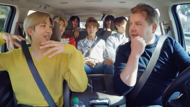 BTS dan James Corden dalam Carpool Karaoke (YouTube/  The Late Late Show with James Corden)