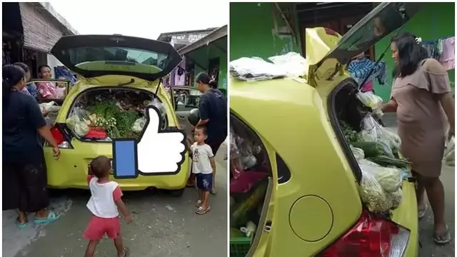 6 Potret Orang Jualan Sayur Pakai Mobil Mewah, Alih Fungsi Jadi Lapak Sayuran
