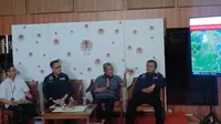 Peserta Lomba Marathon Pertanyakan Polusi di Jakarta, KLHK: Kualitas Udara Jakarta Dinamis dan Masih Termasuk Sedang. (Liputan6.com/Henry)