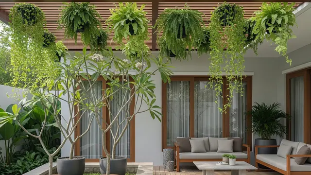 9 Ide Teras Rumah Adem dengan Kombinasi Pohon dan Tanaman Gantung, Ciptakan Nuansa Asri