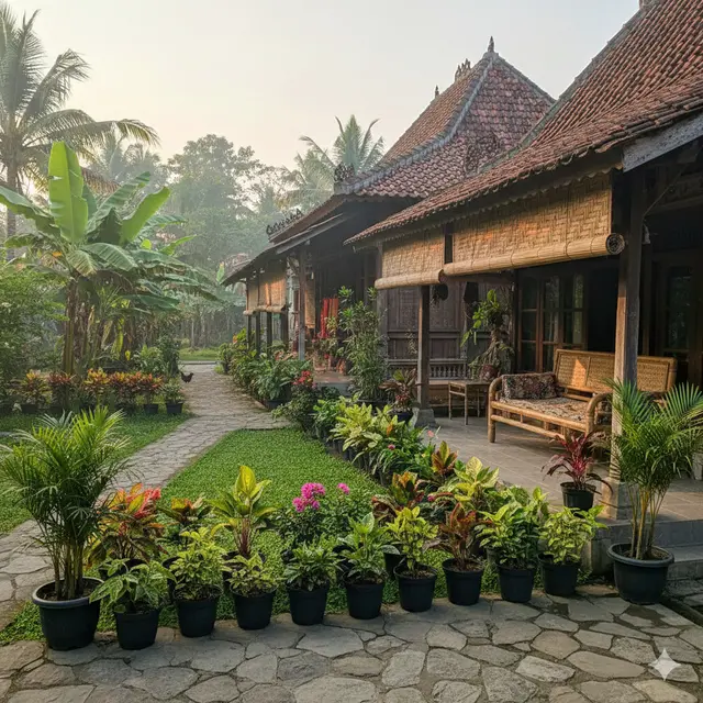 Inspirasi Teras Rumah di Desa Tanpa Pagar (Foto: Gemini AI)