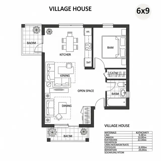 12 Gambar Denah Rumah Sederhana Ukuran 6x9 di Kampung, Hemat Lahan dan