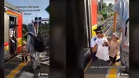 Istri dan anak dijemput pakai KRL saat kondangan, disebut anak sultan sesungguhnya. (Sumber: TikTok/@pentisilviani)