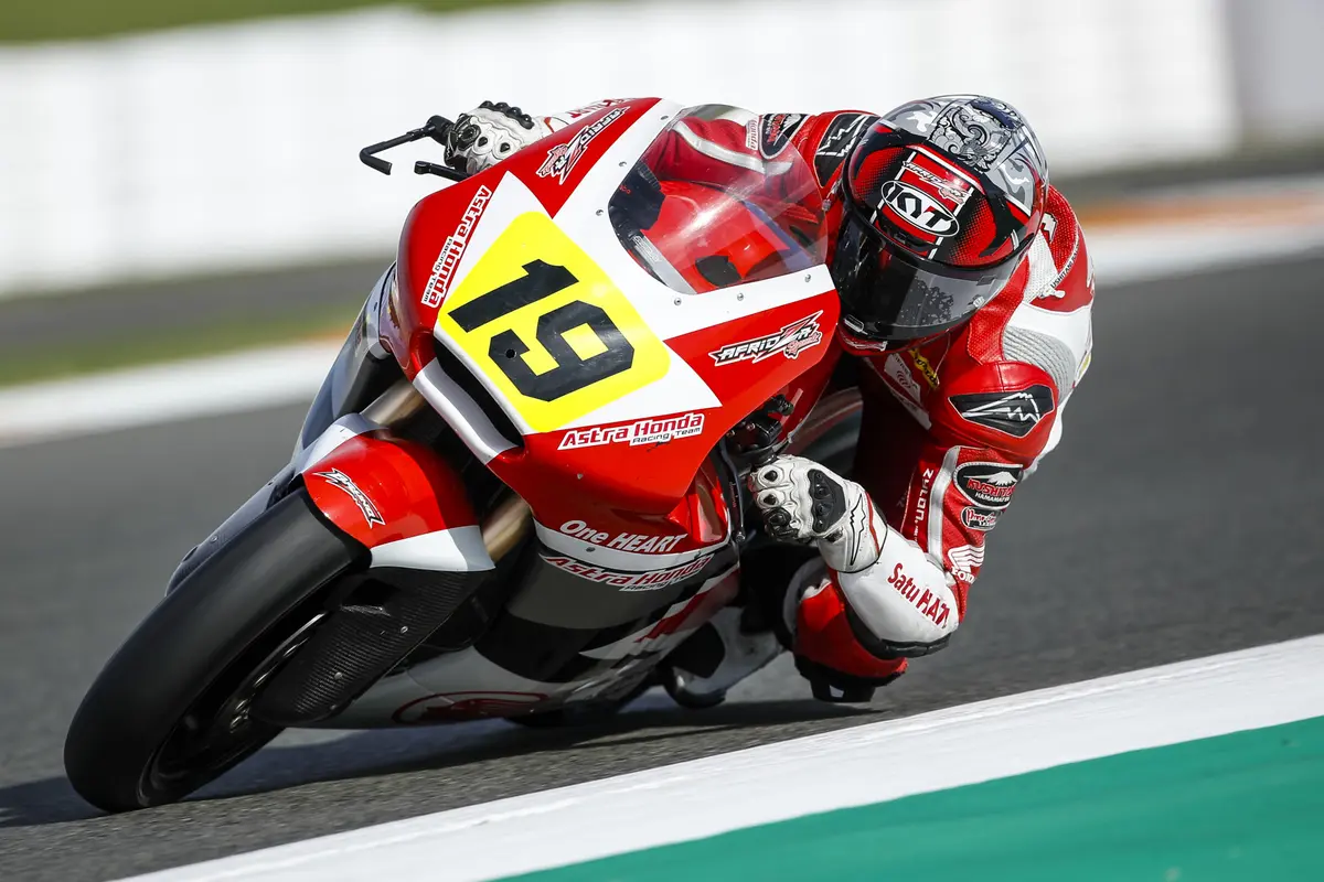 Gerry Salim saat tampil di kualifikasi pertama Moto2 FIM CEV